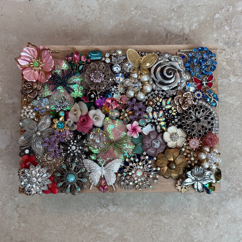 Artesian Floral Embellished Wooden Box